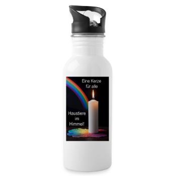 A candle for all pets in heaven - Water bottle with straw - white - Right
