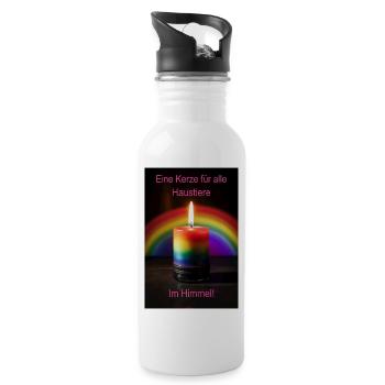 A candle for all pets in heaven - Water bottle with straw - white - Right