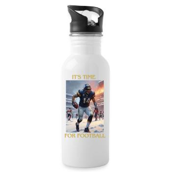 It's Time For Football Design - Trinkflasche mit integriertem Trinkhalm - Weiß - Rechts