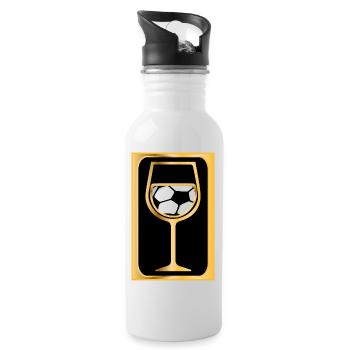 Weißwein Fußballerin - Trinkflasche mit integriertem Trinkhalm - Weiß - Rechts