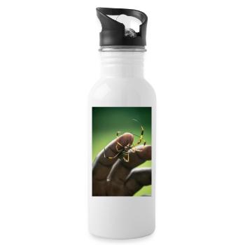 Spinne - Trinkflasche mit integriertem Trinkhalm - Weiß - Rechts