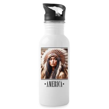 Culture Club - America 3 - Trinkflasche mit integriertem Trinkhalm - Weiß - Rechts