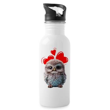 Valentinstag Geschenk,Happy Valentine's Day Shirt - Trinkflasche mit integriertem Trinkhalm - Weiß - Rechts