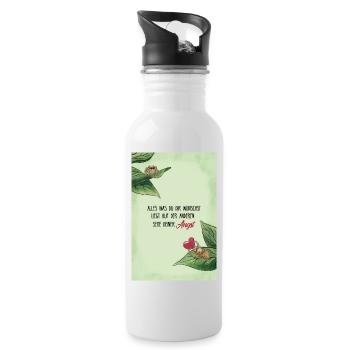 Inspirierender Spruch für Mut mit süßen Spinnen - Trinkflasche mit integriertem Trinkhalm - Weiß - Rechts