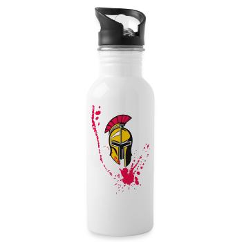 Helm Sparta und Blut 8 - Trinkflasche mit integriertem Trinkhalm - Weiß - Rechts