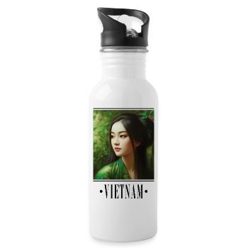 Culture Club - Asia - Vietnam 1 - Trinkflasche mit integriertem Trinkhalm - Weiß - Rechts