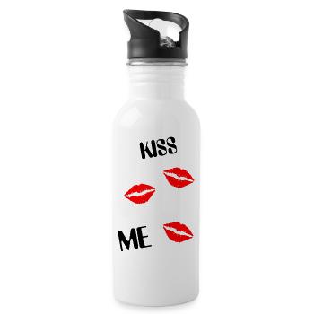 kiss Me Kiss bisous - Gourde avec paille intégrée - blanc - Droite
