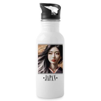 Culture Club - Asia - Japan 10 - Trinkflasche mit integriertem Trinkhalm - Weiß - Rechts
