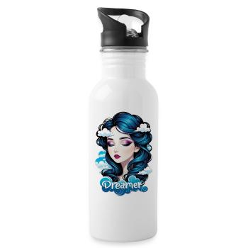 Dreamer - Dreamer - Dreamer - Dream - Reverie - Water bottle with straw - white - Right