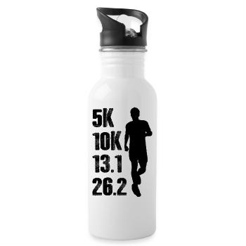 Marathon Courir Jogging - Gourde avec paille intégrée - blanc - Droite