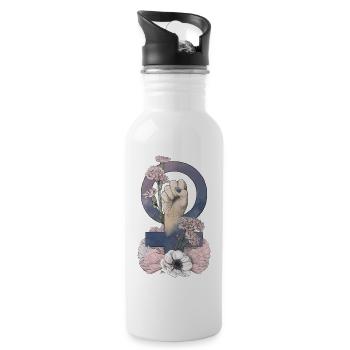 Female Power – Internationaler Frauenkampftag - Trinkflasche mit integriertem Trinkhalm - Weiß - Rechts
