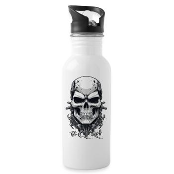 Skull B.C Art - Water bottle with straw - white - Right