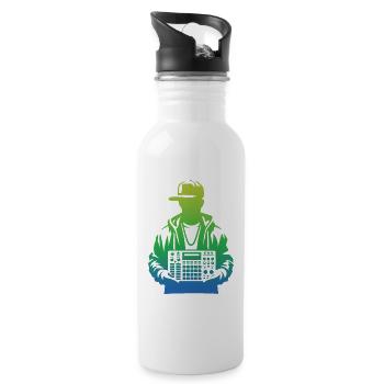 Beatmaker Holding Sampler (grün) - Trinkflasche mit integriertem Trinkhalm - Weiß - Rechts
