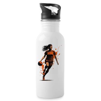 Handball Femme Streetwear Icône Ball Sports Look - Gourde avec paille intégrée - blanc - Droite