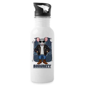 Security Maus - Trinkflasche mit integriertem Trinkhalm - Weiß - Rechts