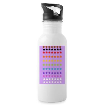 Pride Rainbow Stars - Trinkflasche mit integriertem Trinkhalm - Weiß - Rechts