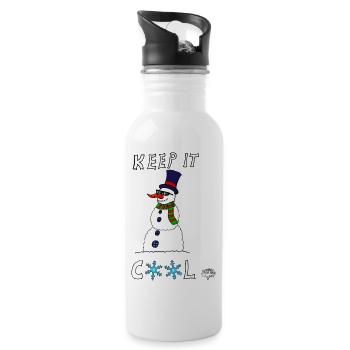 Henry, the Snowman - Water bottle with straw - white - Right