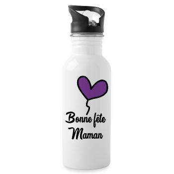 BONNE FÊTE MAMAN - Gourde avec paille intégrée - blanc - Droite