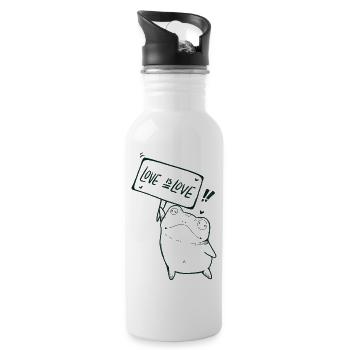 love is love Demo Frosch - Trinkflasche mit integriertem Trinkhalm - Weiß - Rechts