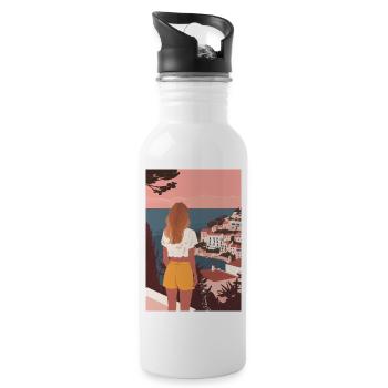 Vacances à la mer | IA - Gourde avec paille intégrée - blanc - Droite