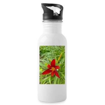 FIRE LILY - Water bottle with straw - white - Right