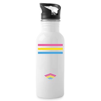Pan PrideHEROES - Trinkflasche mit integriertem Trinkhalm - Weiß - Rechts