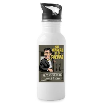 GROUCHO More Wood - Water bottle with straw - white - Right
