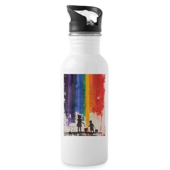Coloré - Gourde avec paille intégrée - blanc - Droite