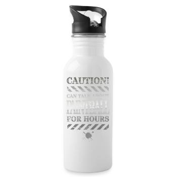 Can talk about paintball for hours warning, metal - Water bottle with straw - white - Right