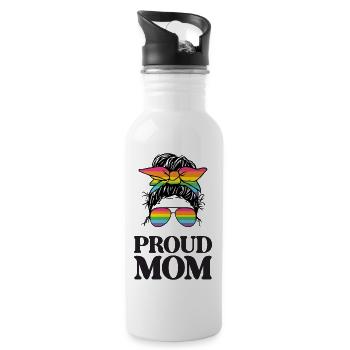 LGBT Pride Month - Stolze Mutter - Trinkflasche mit integriertem Trinkhalm - Weiß - Rechts
