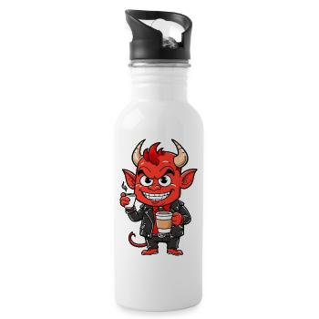 Red Devil - Water bottle with straw - white - Right
