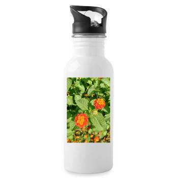 Blooming Garden – Colourful Atmosphere - Water bottle with straw - white - Right