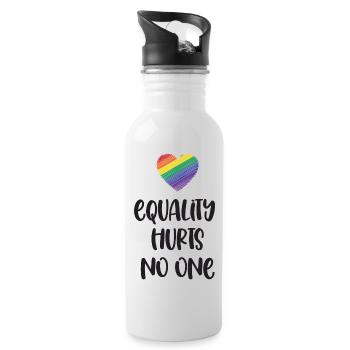 Mois de la fierté LGBT - L’égalité ne fait de mal à personne - Gourde avec paille intégrée - blanc - Droite
