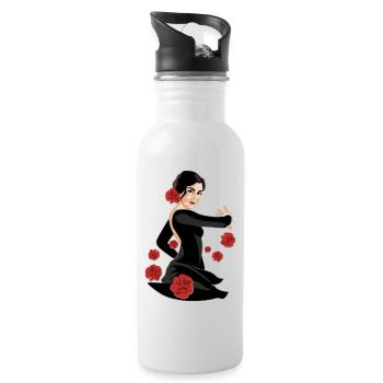 NELKEN Flamencotänzerin - Trinkflasche mit integriertem Trinkhalm - Weiß - Rechts