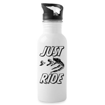 JUST RIDE BMX Rennen - Trinkflasche mit integriertem Trinkhalm - Weiß - Rechts