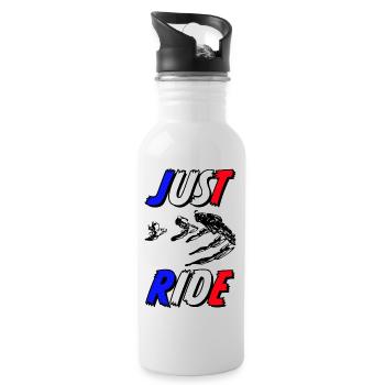 JUST RIDE BMX - Trinkflasche mit integriertem Trinkhalm - Weiß - Rechts