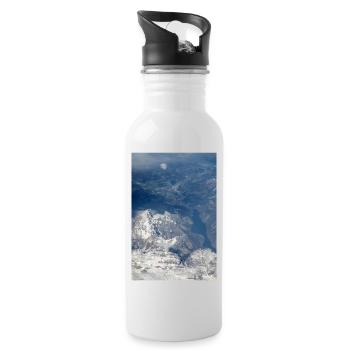 Formations nuageuses et Alpes près de la Zugspitze - Gourde avec paille intégrée - blanc - Droite