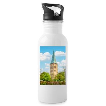 St. Catherine's Church Osnabrück - Water bottle with straw - white - Right