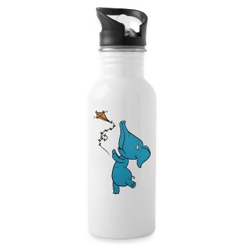 Elefant Drache - Trinkflasche mit integriertem Trinkhalm - Weiß - Rechts