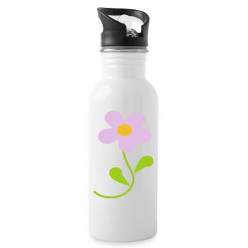 Blume pastell Blume Blumen pastell Blumen flieder - Trinkflasche mit integriertem Trinkhalm - Weiß - Rechts