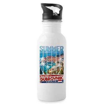 Croatie Croatie Voyage d’été Croatie Dubrovnik - Gourde avec paille intégrée - blanc - Droite