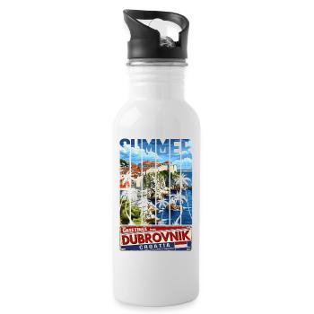 Croatia Kroatia travel summer croatia Dubrovnik - Water bottle with straw - white - Right