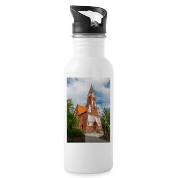 St. Jürgen's Church (St. Jürgen Kirche) Flensburg - Water bottle with straw - white - Right