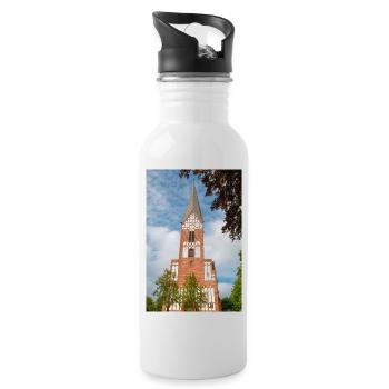 St. Jürgen's Church (St. Jürgen Kirche) Flensburg - Water bottle with straw - white - Right