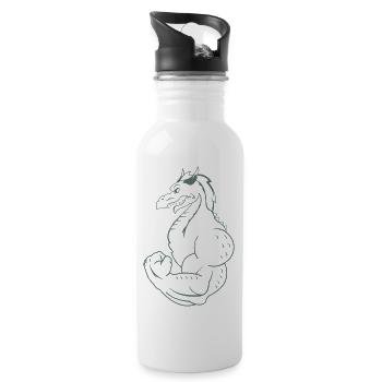 strong dragon - Trinkflasche mit integriertem Trinkhalm - Weiß - Rechts