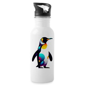 Penguin - Water bottle with straw - white - Right