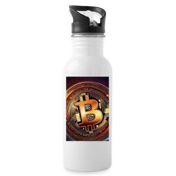 BTC - Trinkflasche mit integriertem Trinkhalm - Weiß - Rechts