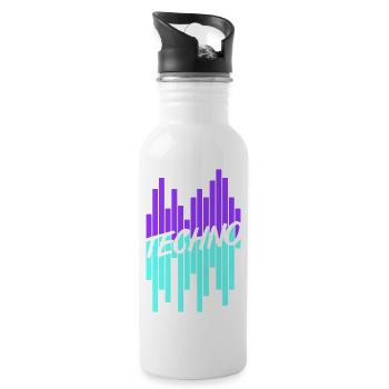 Techno Love Citation Dire Musique Fête Célébrer Logo - Gourde avec paille intégrée - blanc - Droite