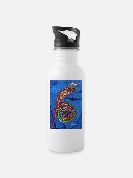 SPASStasie - Trinkflasche mit integriertem Trinkhalm - Weiß