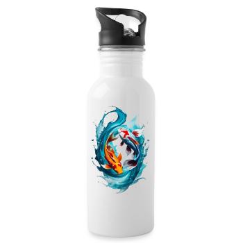 Pisces - Water bottle with straw - white - Right